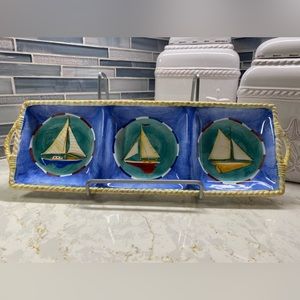 ZRIKE Maritime 3-Part Relish Tray